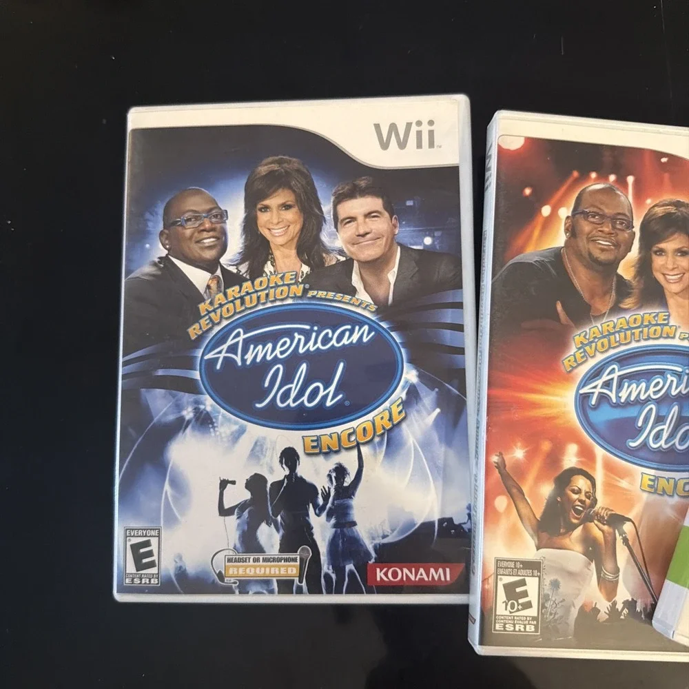Karaoke Revolution American Idol Encore & Encore 2 Nintendo Wii Game Lot Tested